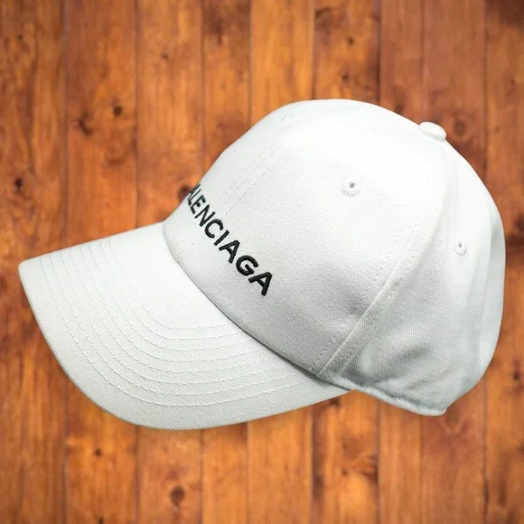 BALENCIAGA Baseball Cap Hat White ~ Made in‎ Italy ~ Adjustable - Picture 2 of 10